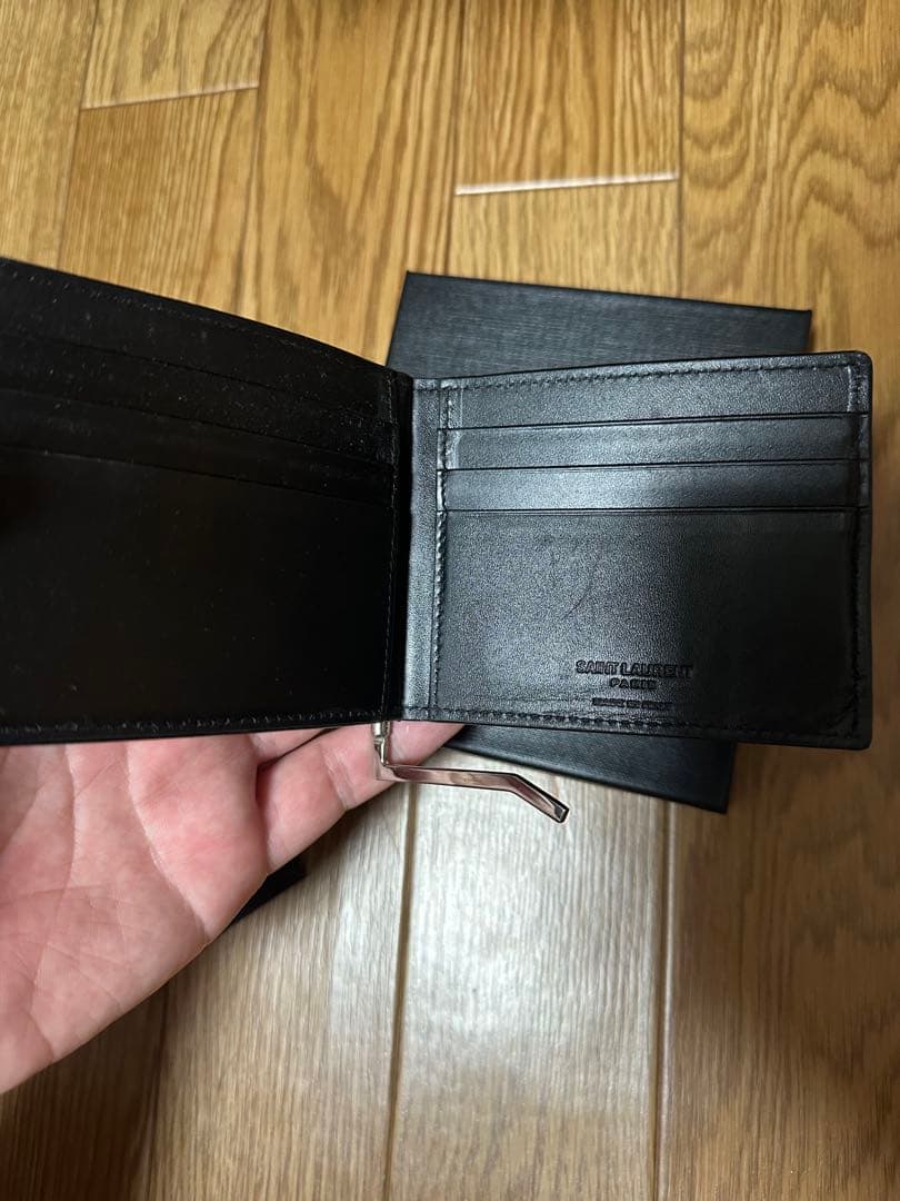 SAINT LAURENT マネークリップ 黒 レザー