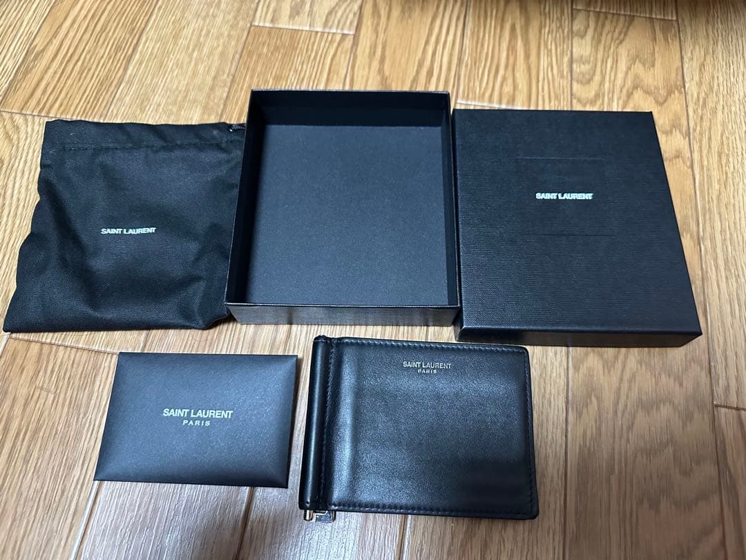 SAINT LAURENT マネークリップ 黒 レザー