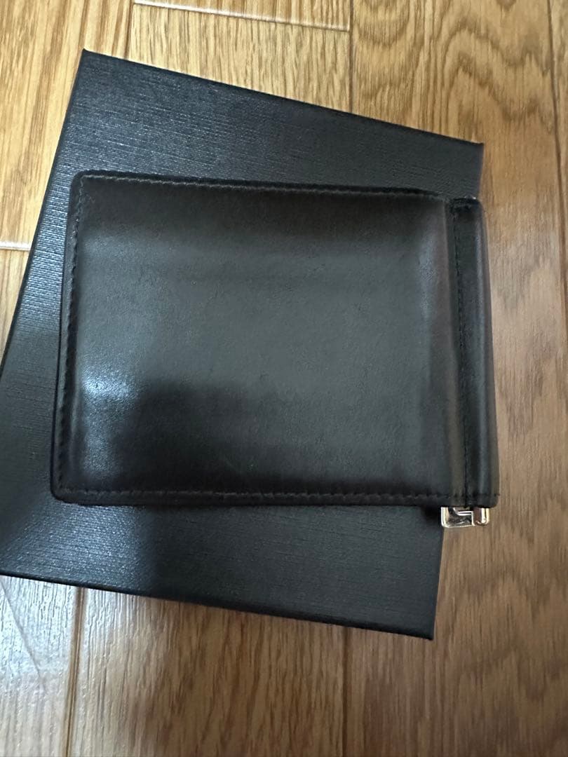 SAINT LAURENT マネークリップ 黒 レザー