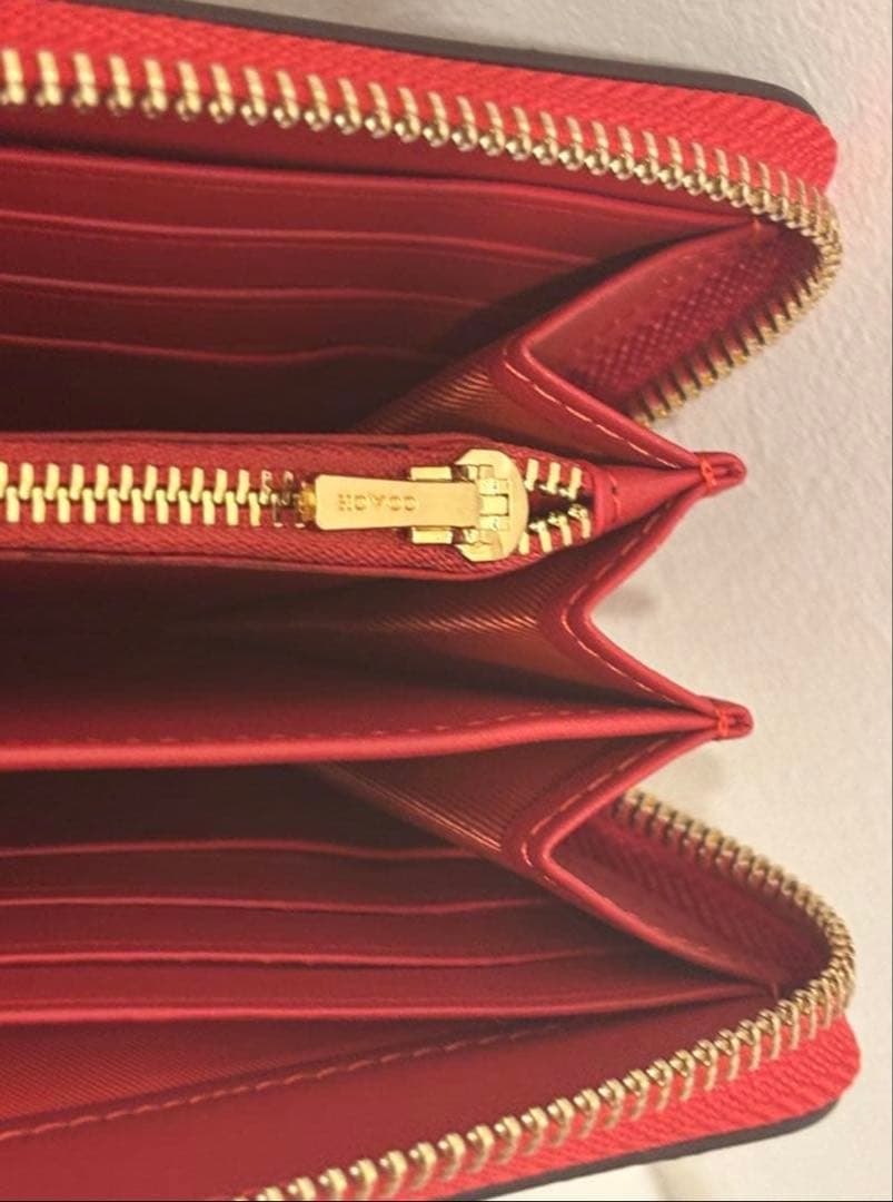 COACH 長財布ブラウン/レッド新品