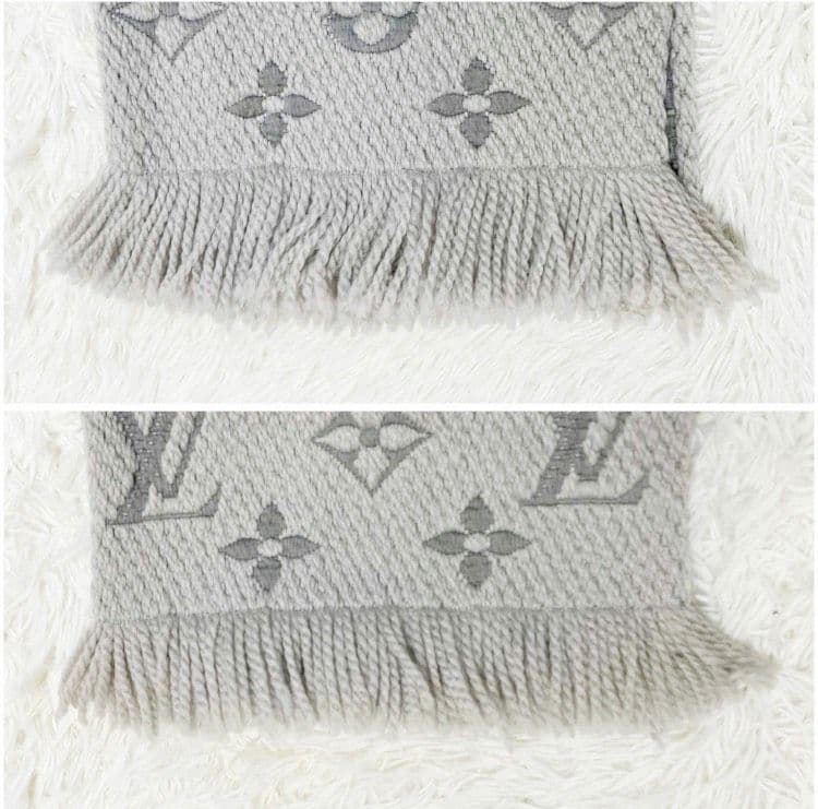 【美品】ヴィトン マフラー エシャルプ　ロゴマニア ライトグレー