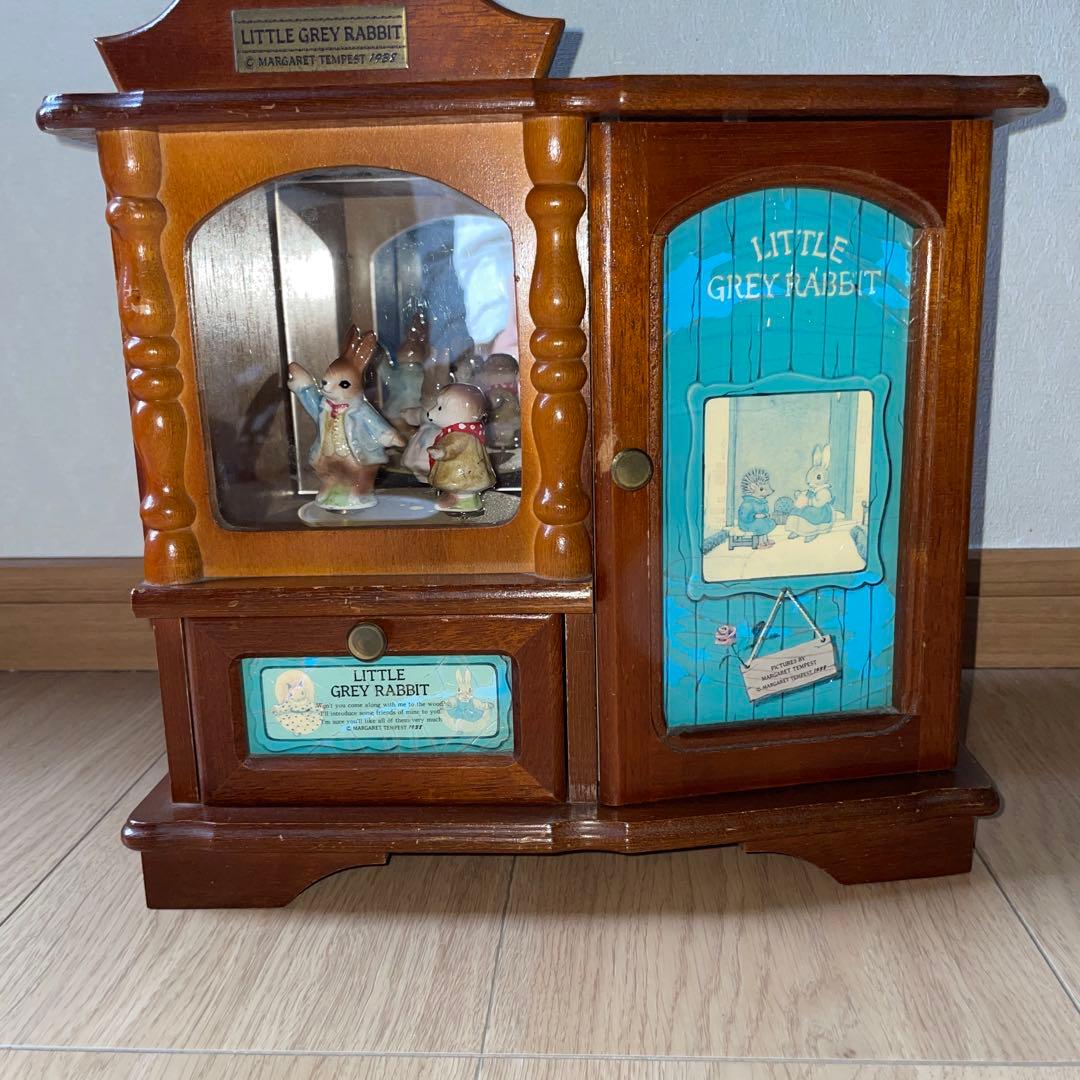 ✨希少✨激レア✨アンティークリトルグレイラビットオルゴール付きジュエリーボックス