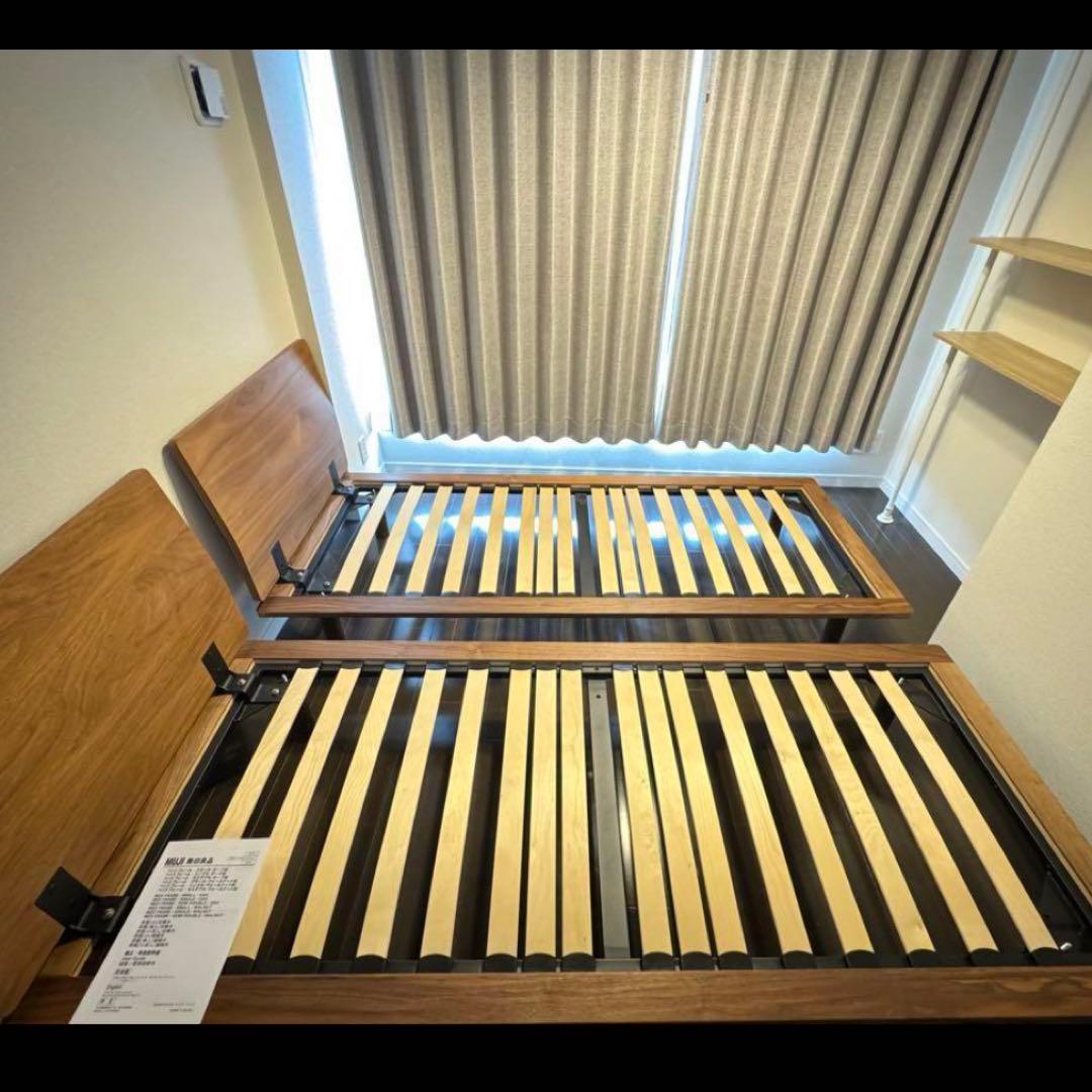 kmt　2台　木製すのこベッドスモール（セミシングル）ウォールナット