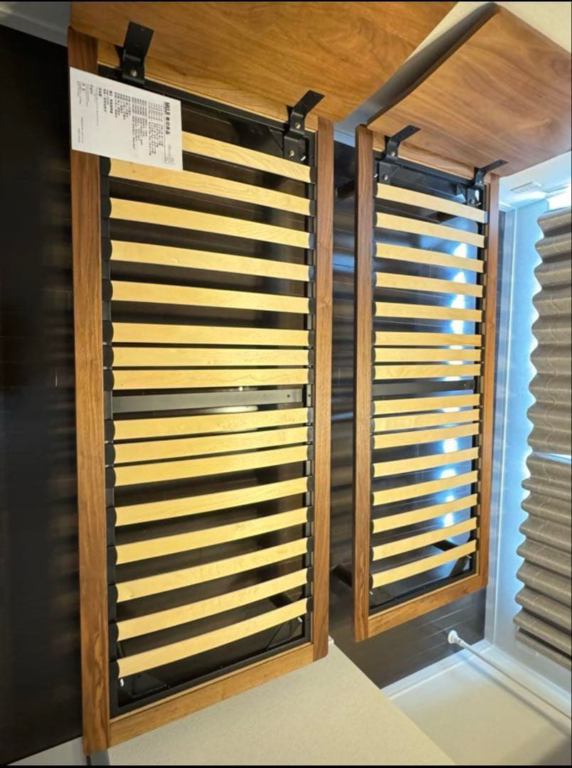 kmt　2台　木製すのこベッドスモール（セミシングル）ウォールナット