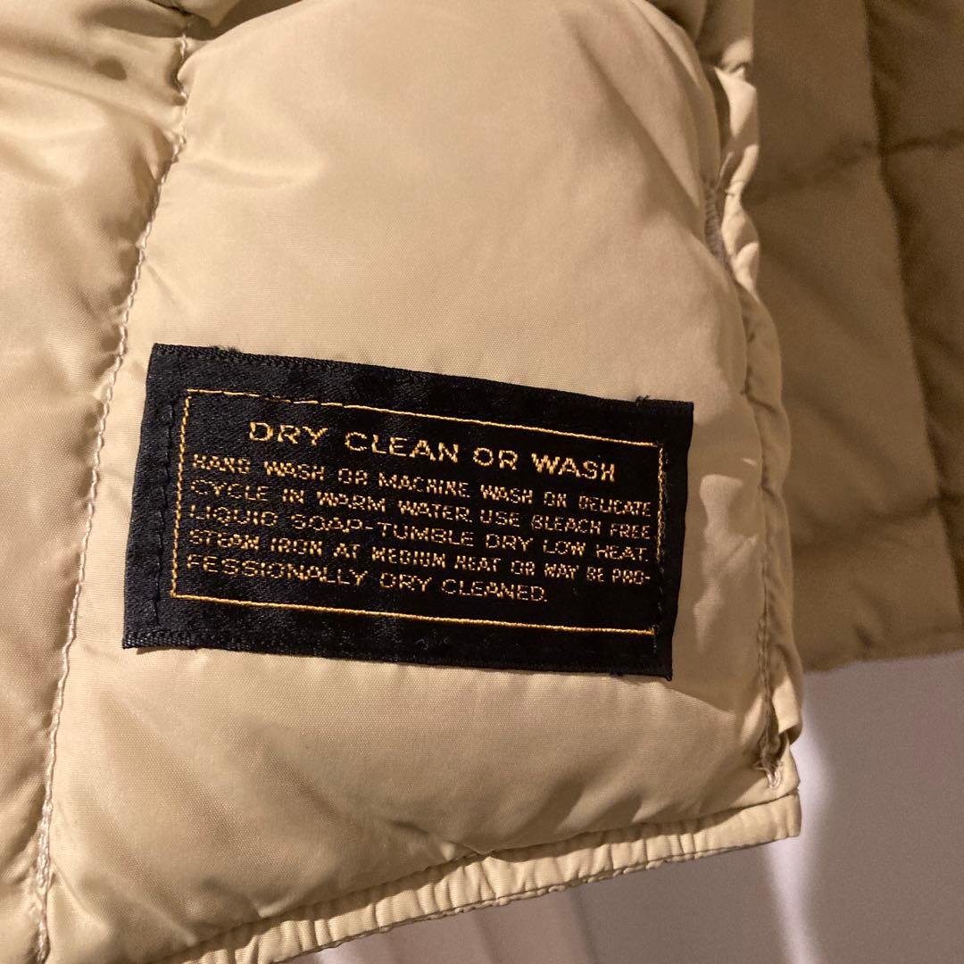 80s Eddie Bauer 黒タグ　ベージュ　ダウンベスト　vintage
