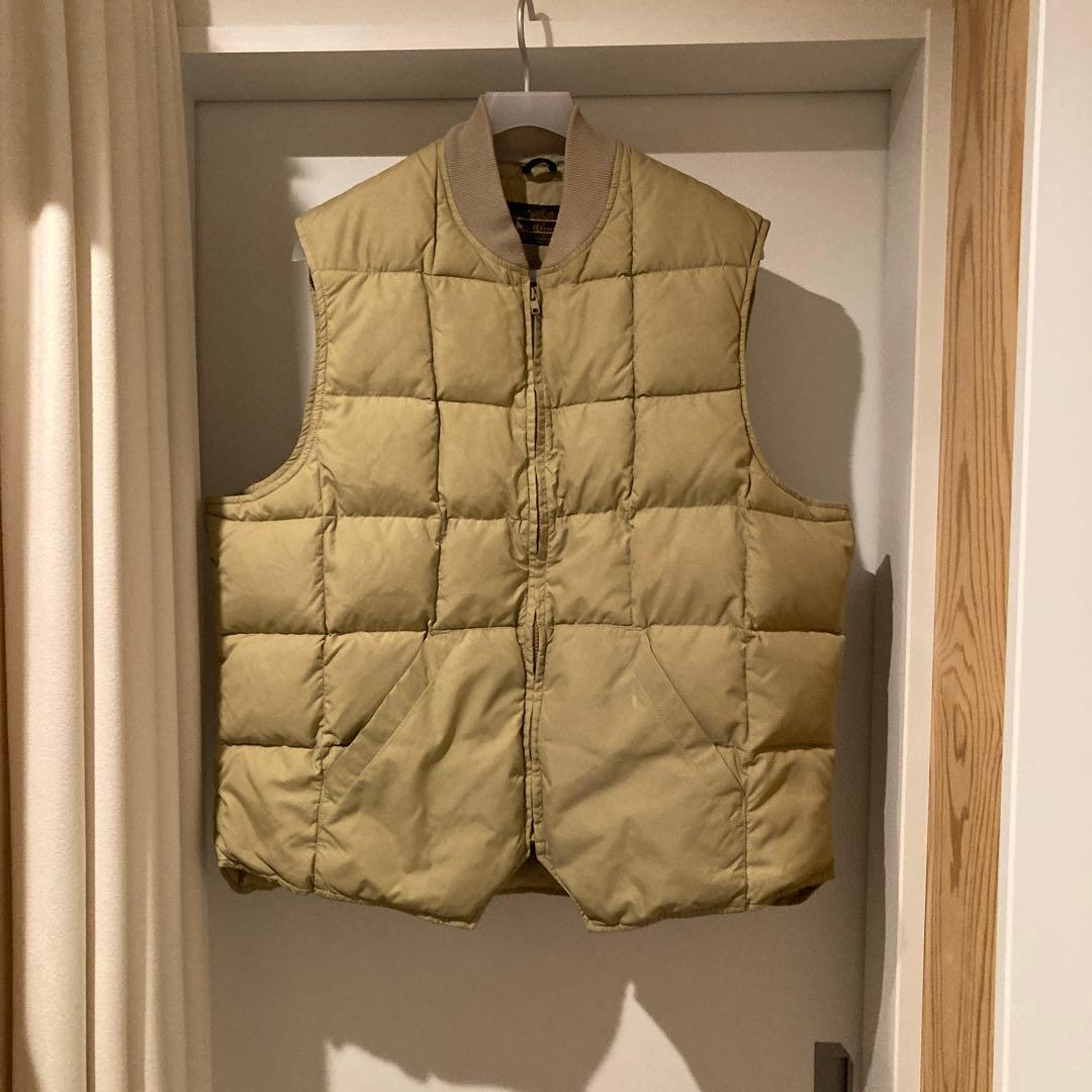 80s Eddie Bauer 黒タグ　ベージュ　ダウンベスト　vintage