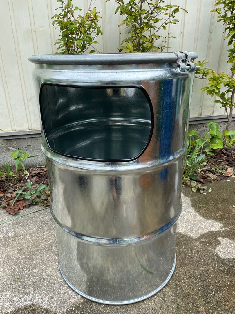 500 ドラム缶 ゴミ箱 リメイク 亜鉛メッキ缶