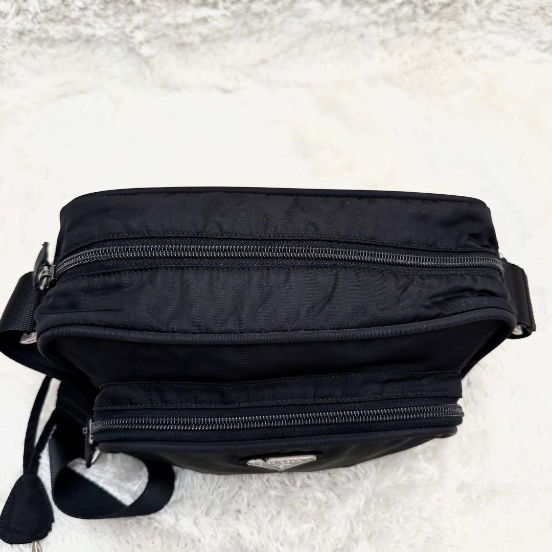 PRADAプラダ 三角ロゴ ショルダーバッグ テスート 黒 クロシエット