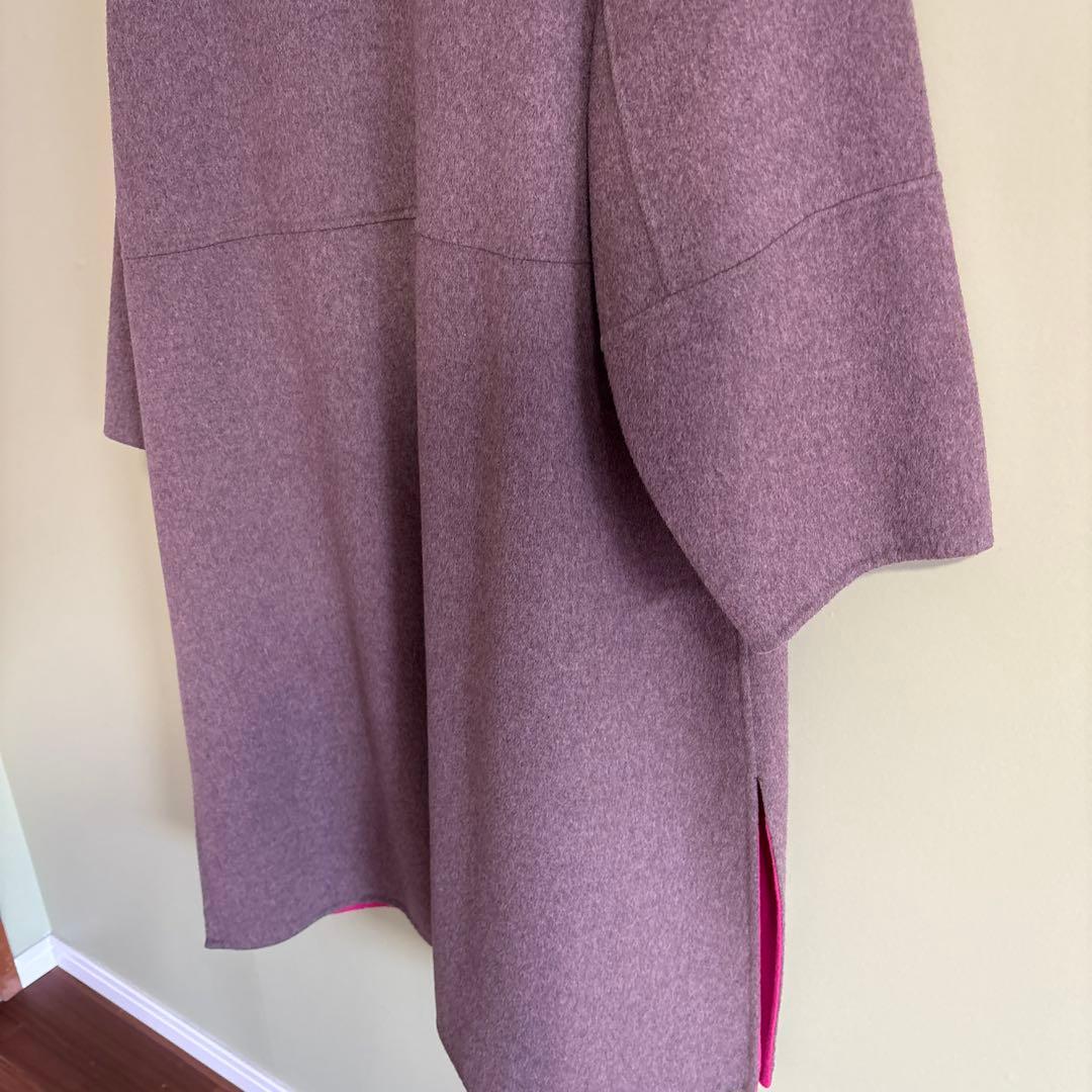 SIMPLICITE ピンク ブラウン　ロングコート リバーシブル　F