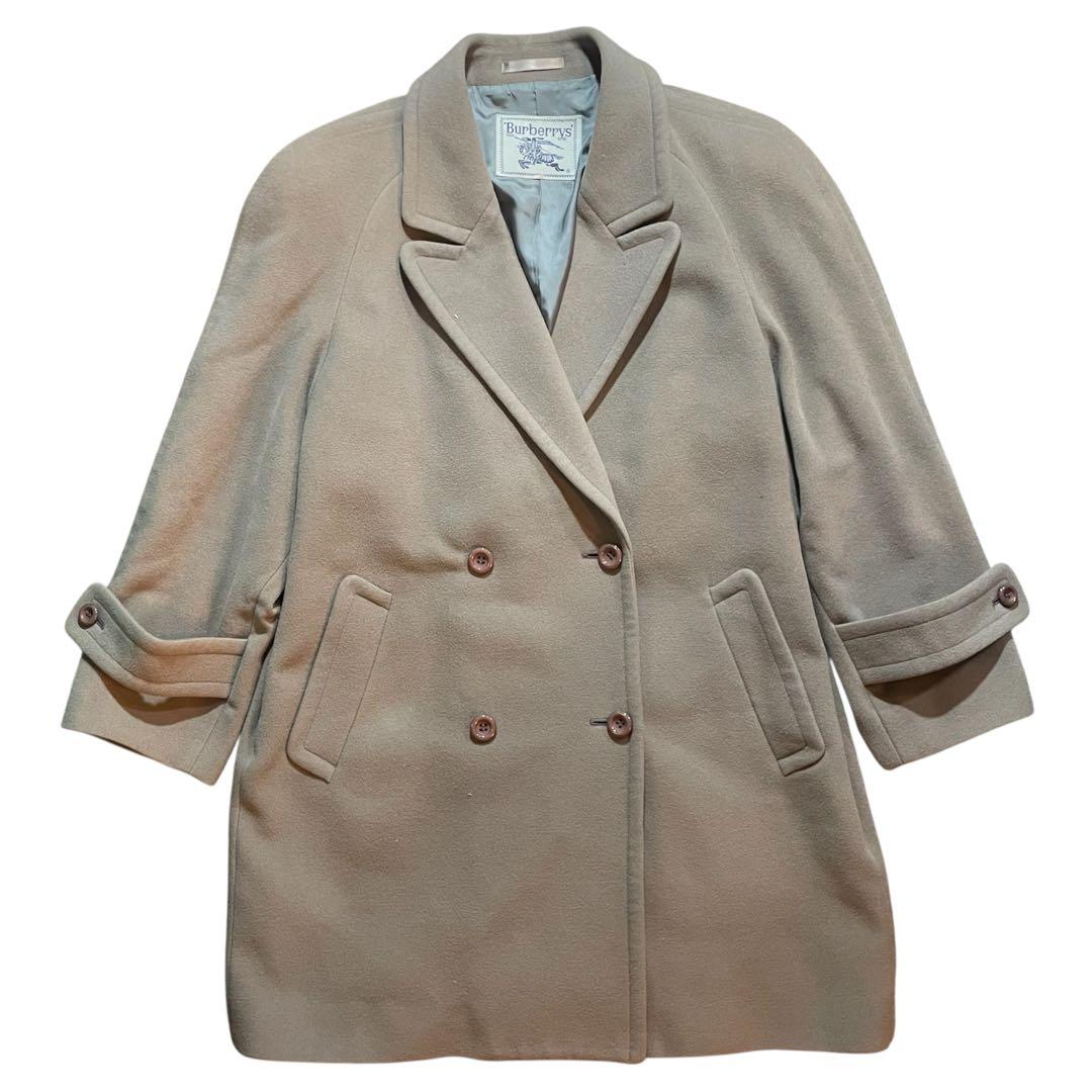 【美品】　BURBERRY ウールカシミヤ チェスターコート グレージュ L
