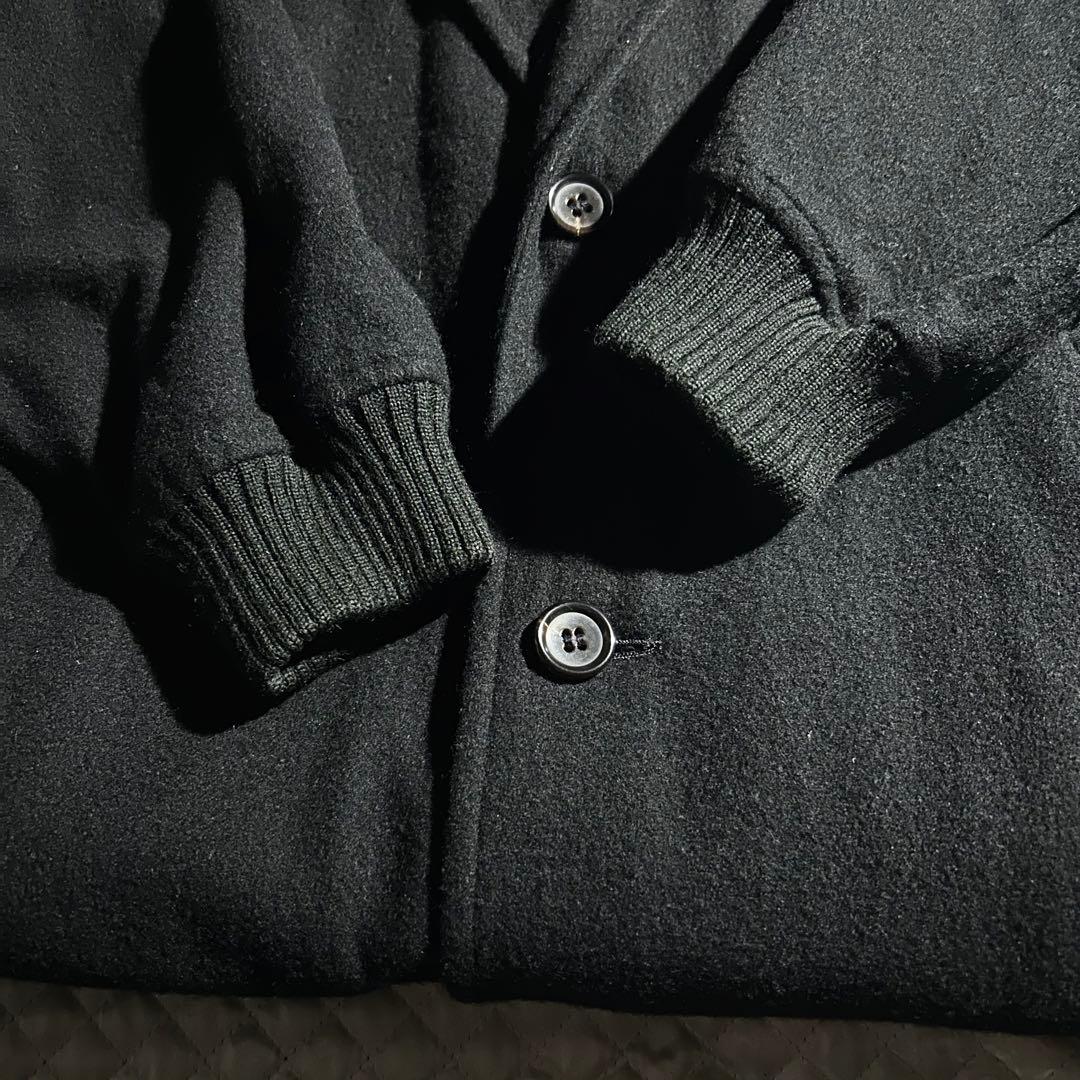 希少 80s ARCHIVE リブカフスウールオーバーコート 黒 黒の衝撃 初期