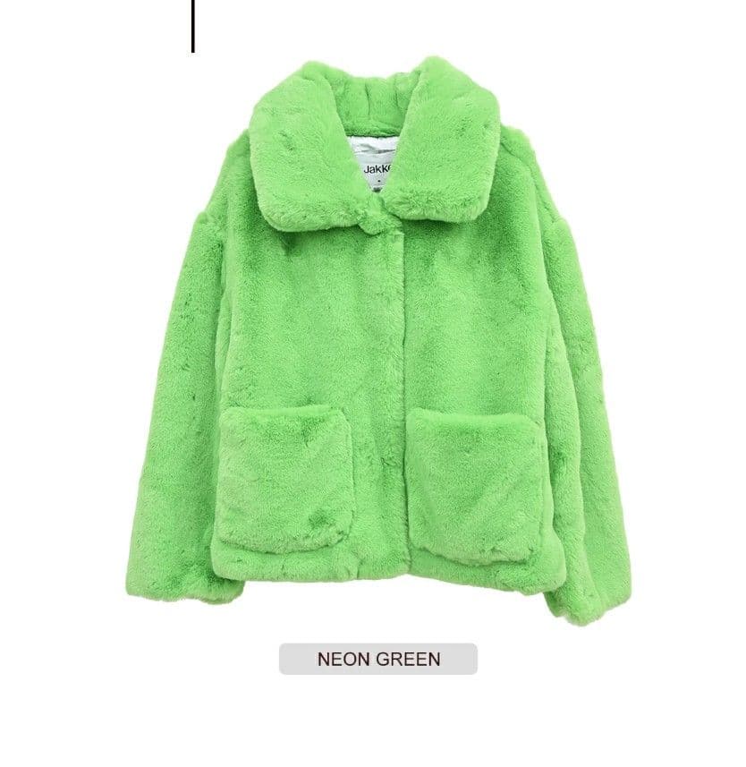 お値引き可Jakke TRACI COAT ネオングリーン Lサイズ