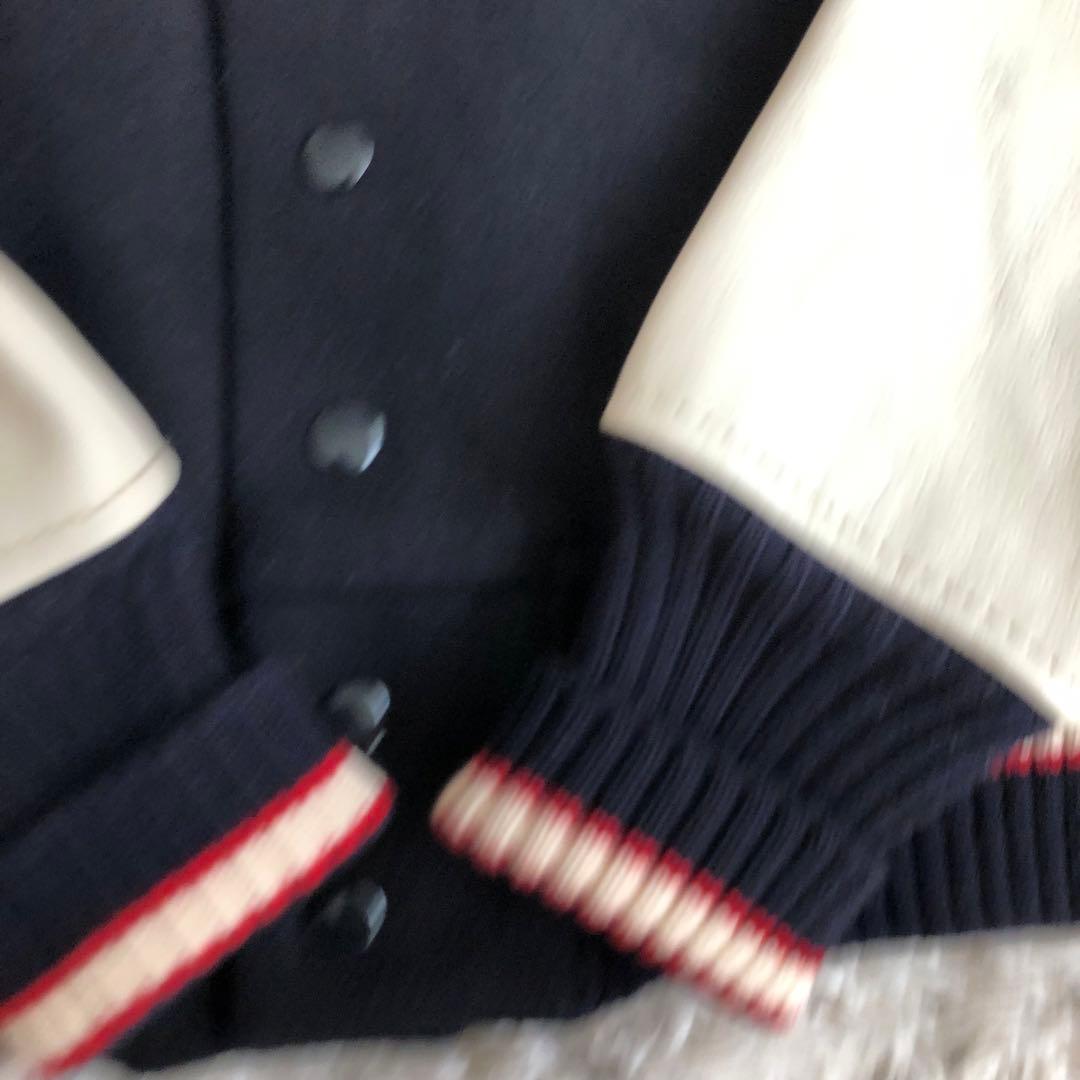 BLUEBLUEブルーブルースタジャン　レザーウールネイビー紺色聖林公司HRM