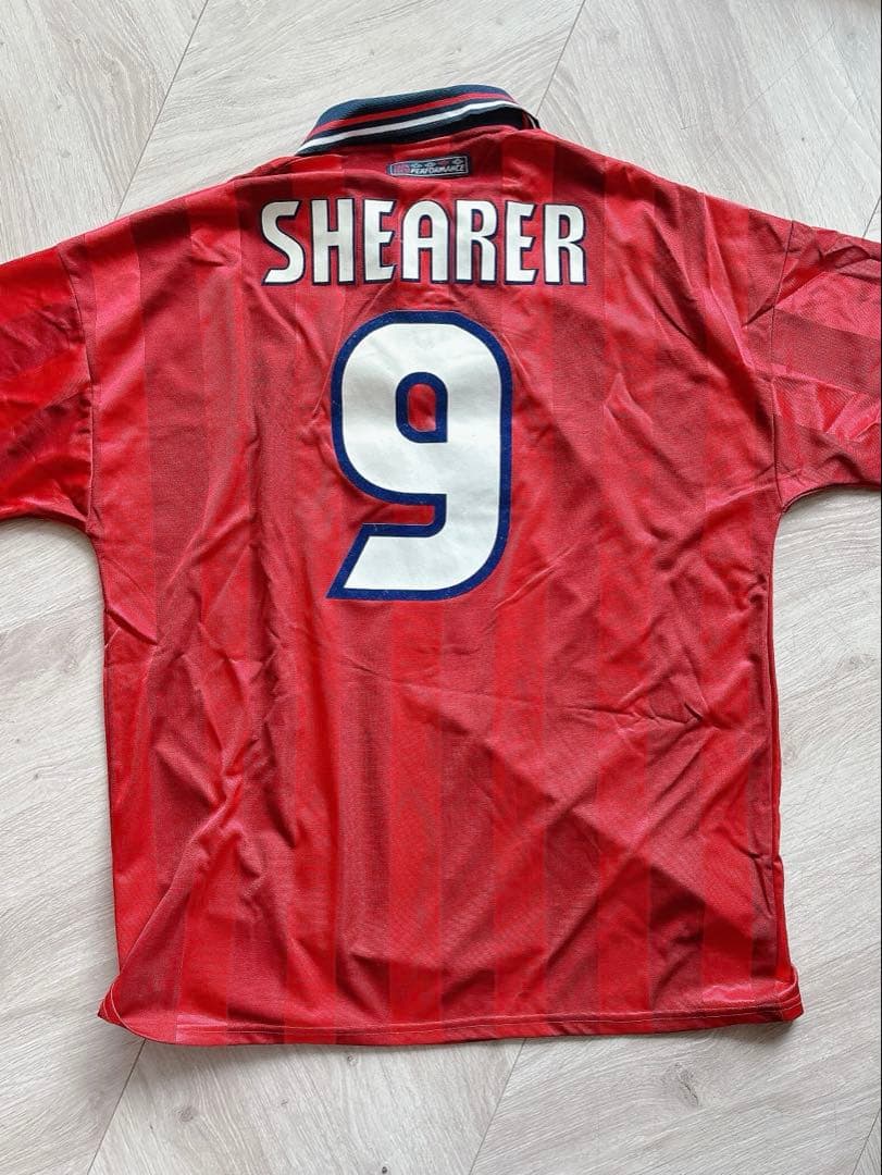 UMBRO イングランド代表アウェイユニフォーム 赤 ストライプ 襟付き 90'