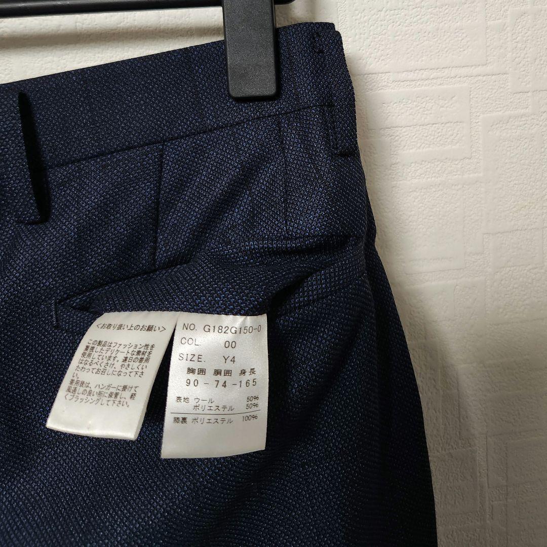 オリヒカ　メンズスーツ　スリーピース　セットアップ　濃紺ブルー　チェック