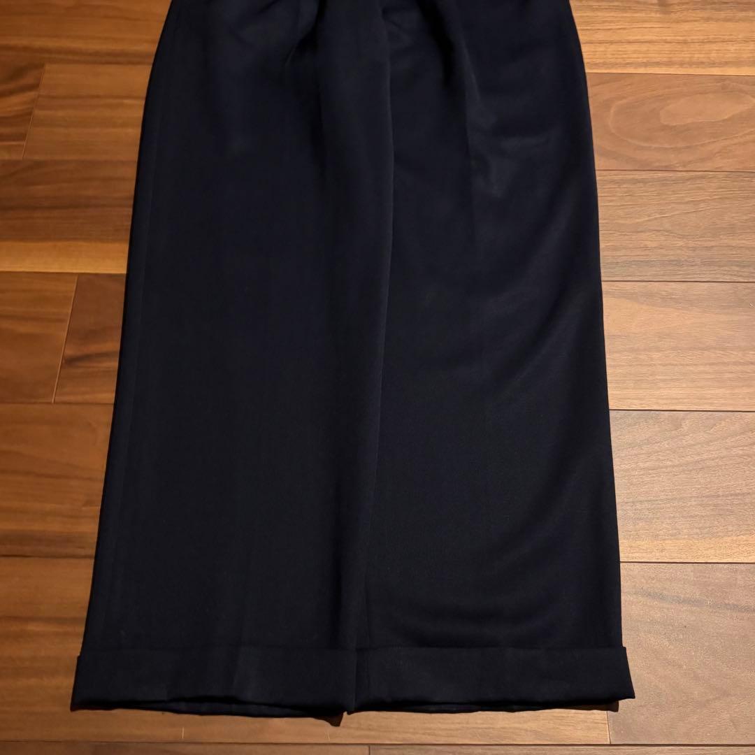 50s レーヨンギャバジンスラックス　レーヨンウール　紺