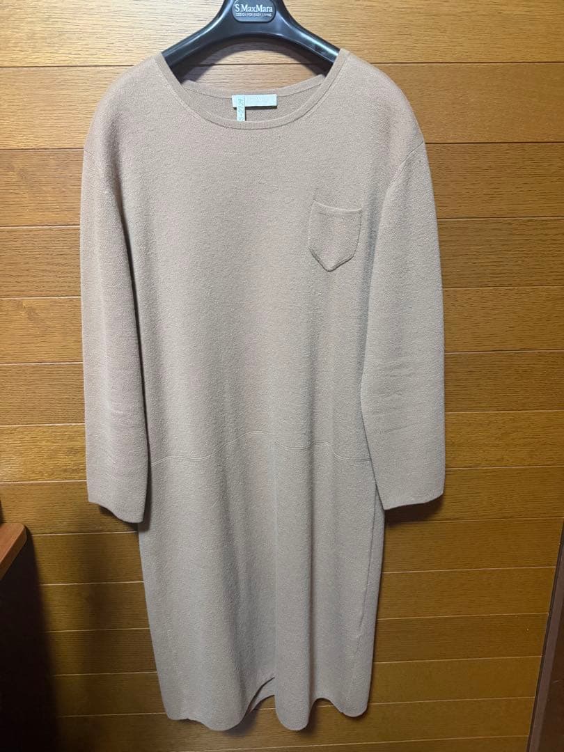 S MaxMara ベージュ ニットワンピースL
