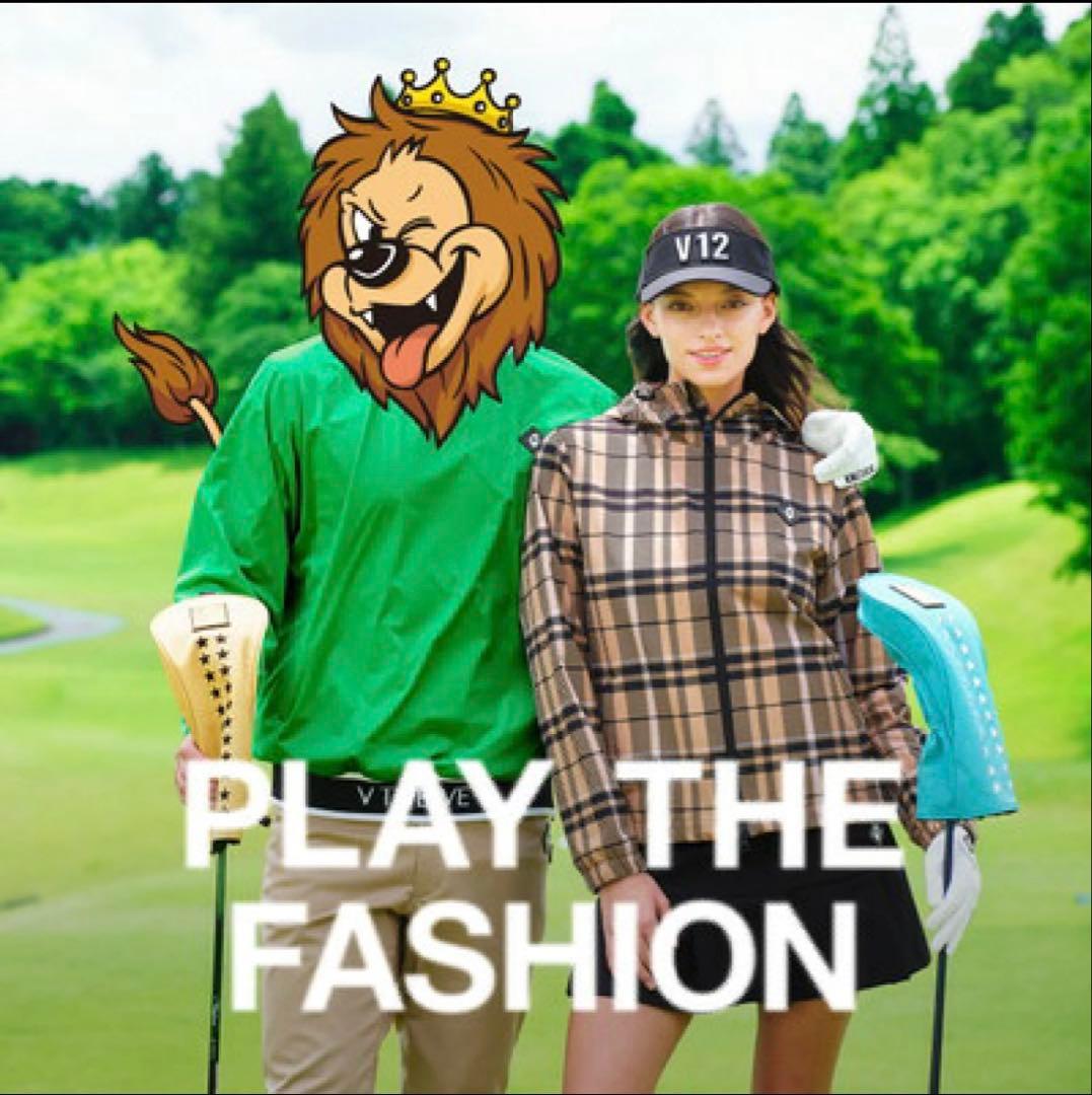 V12 チェック柄フード付きジャケット ベージュ