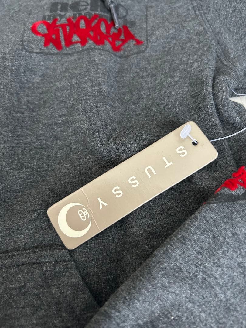 【新品】STUSSY グレージップアップパーカー L