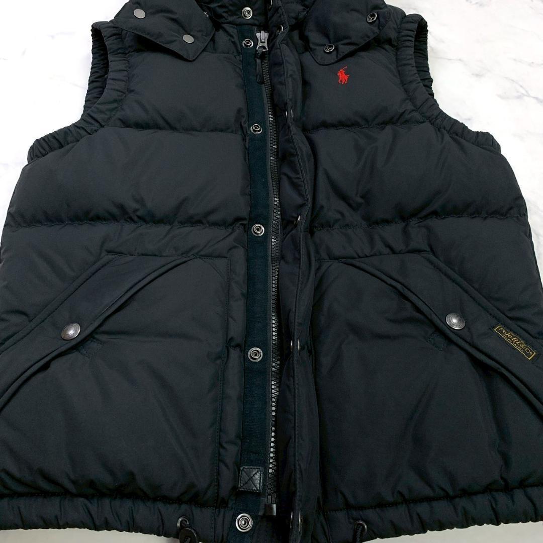 ポロラルフローレン ダウンベスト 2way ポニー刺繍 ブラック S　D956
