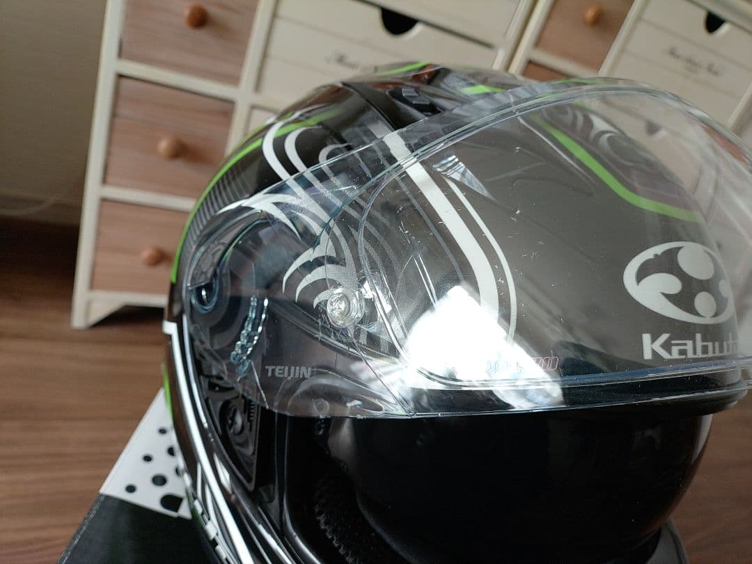 Kabuto フルフェイスヘルメット ブラック/グリーン