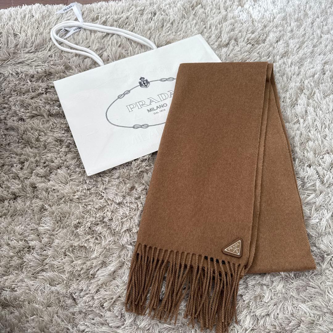 PRADA カシミアマフラー ブラウン