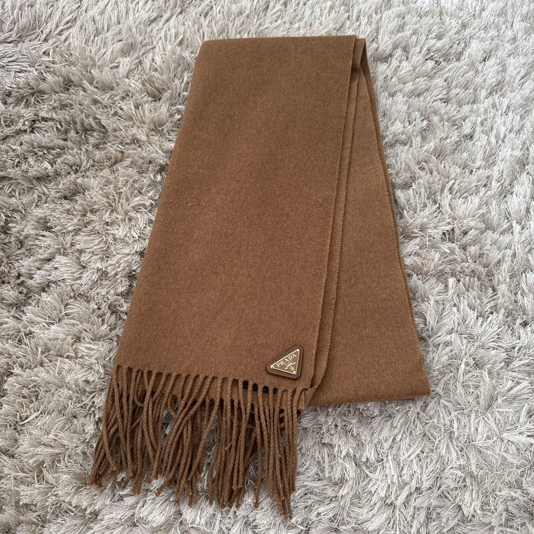 PRADA カシミアマフラー ブラウン