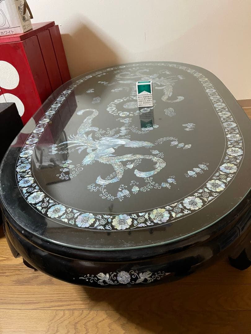 高級螺鈿家具‼️机、棚の二点‼️激安破格出品‼️最安値‼️大型につき引取り推奨、希望‼️