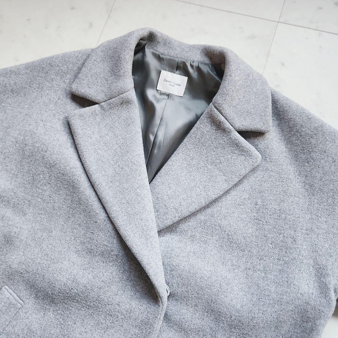 美品 定価5万 デミルクスビームス コート グレー 日本製 ワイドシルエット