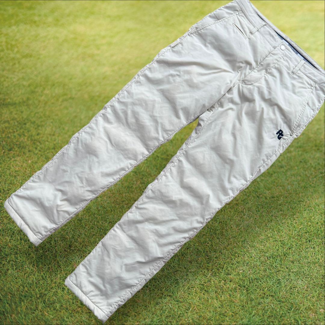 防寒　蓄熱素材　パーリーゲイツ　ダウンパンツ　中綿入り　M〜L相当　オフホワイト