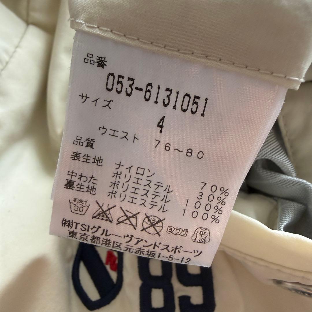 防寒　蓄熱素材　パーリーゲイツ　ダウンパンツ　中綿入り　M〜L相当　オフホワイト