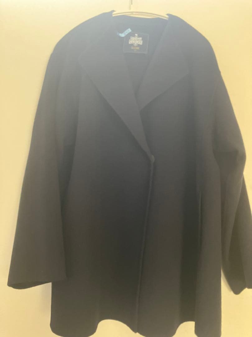 SLOBE IENA HAMILTONダブルフェイスウールショートコート　紺