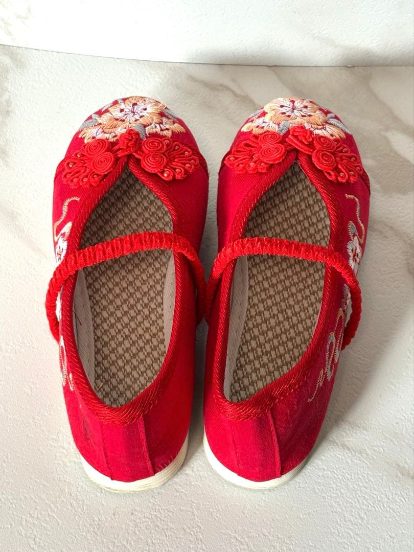 キャサリンコテージ　いにしえ華車・桃✖️赤　草履シューズセット