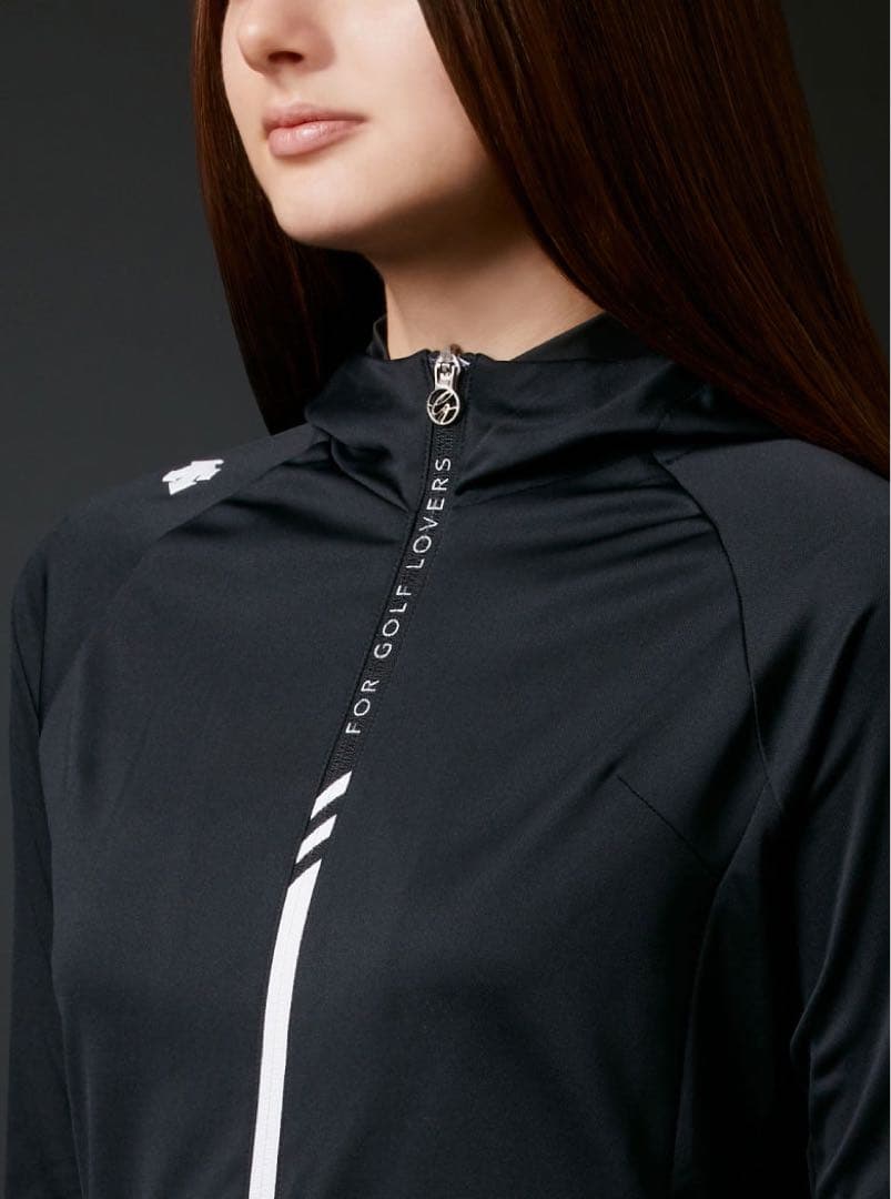 デサントゴルフ UV サンスクリーンメッシュパーカー S ブラック