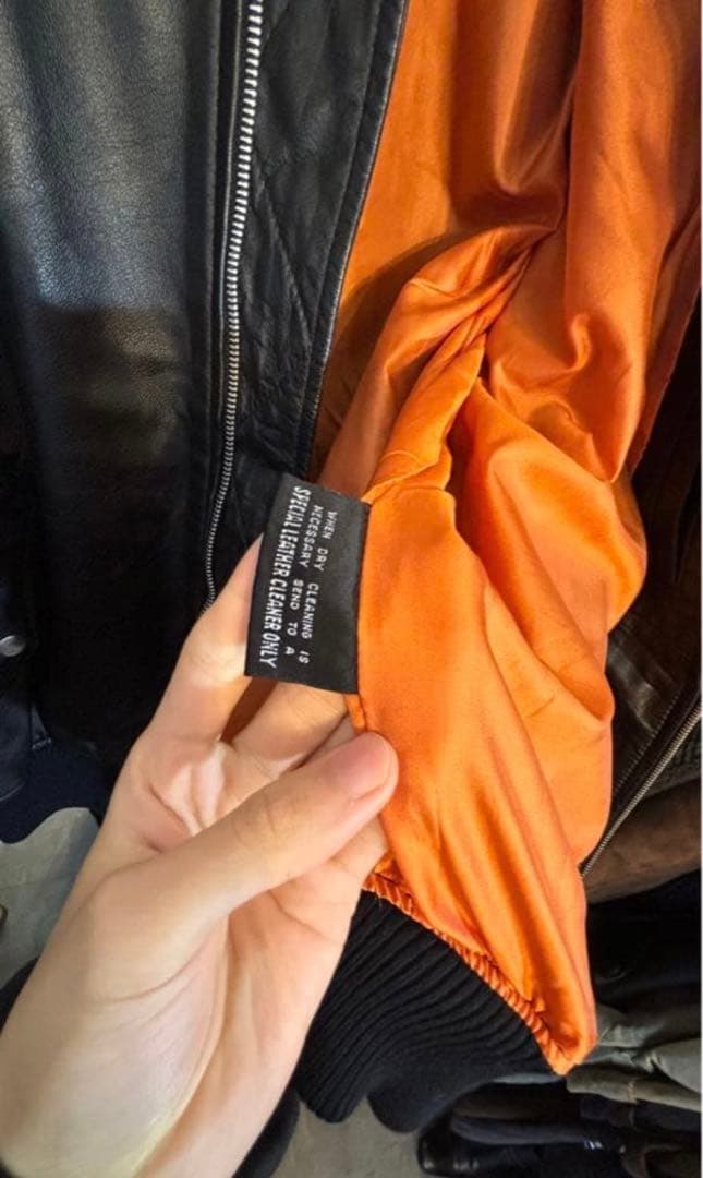 【80s-00s】Leather MA-1 Jacket