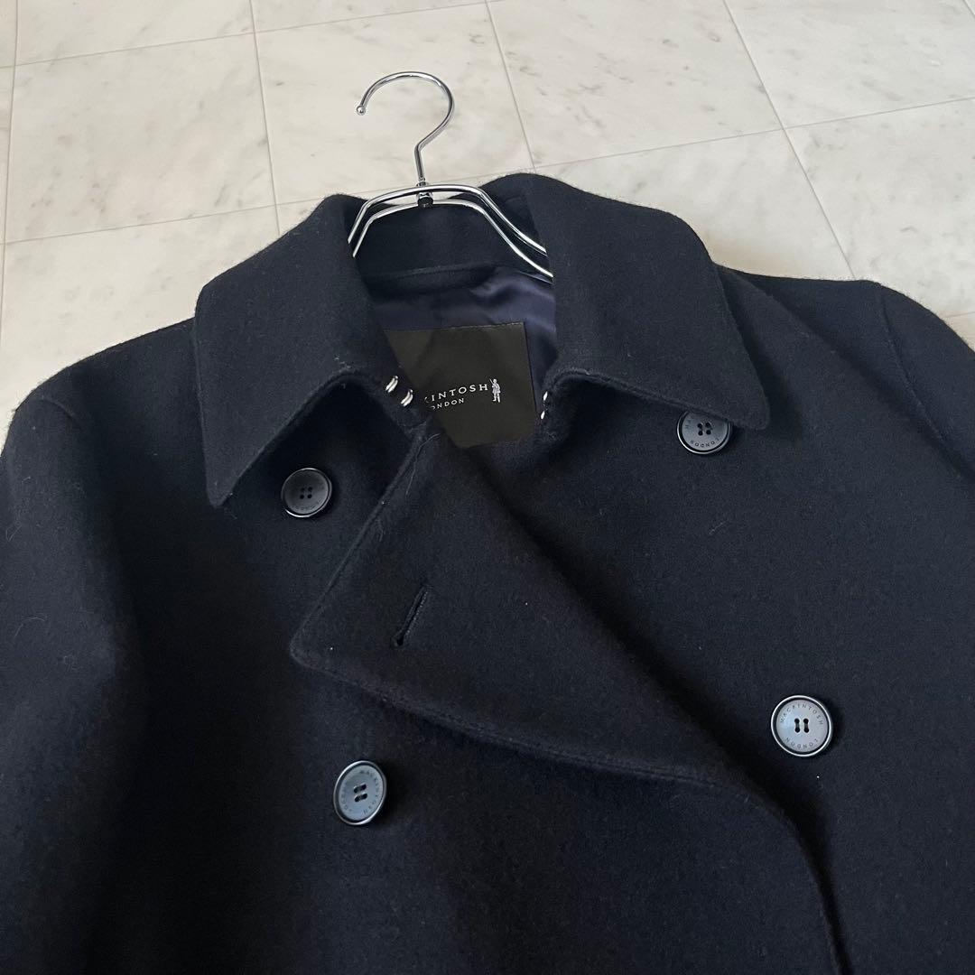 美品✨マッキントッシュロンドン ウール ピーコート ベルト ネイビー 38