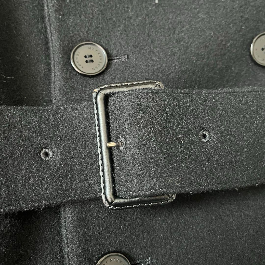 美品✨マッキントッシュロンドン ウール ピーコート ベルト ネイビー 38