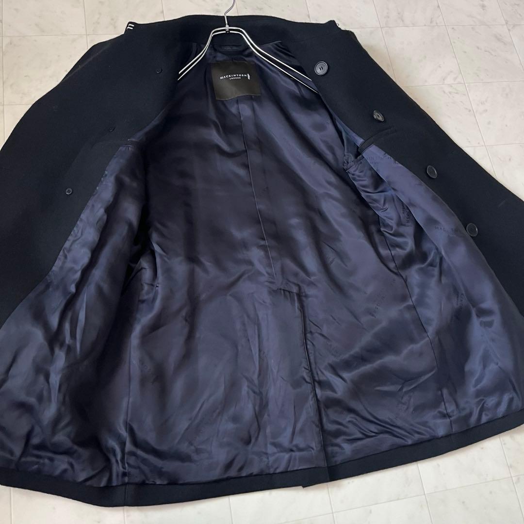 美品✨マッキントッシュロンドン ウール ピーコート ベルト ネイビー 38