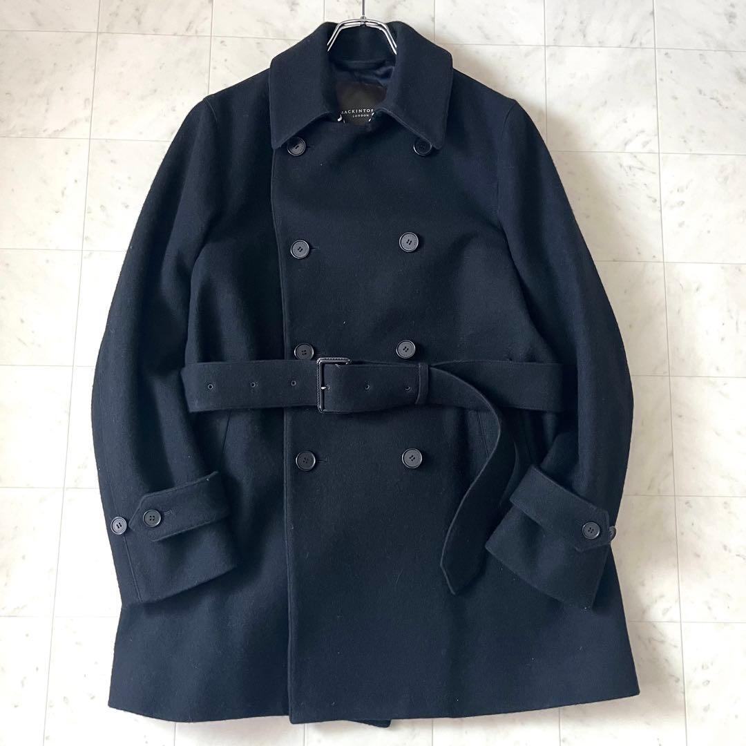 美品✨マッキントッシュロンドン ウール ピーコート ベルト ネイビー 38