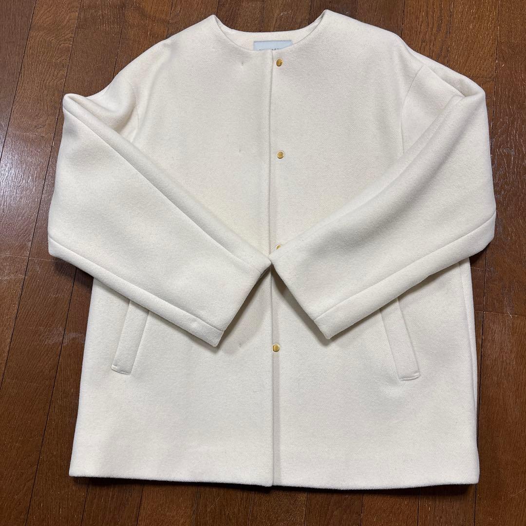 グリーンレーベルリラクシング　セントデールウールノーカラーミドルコート　S