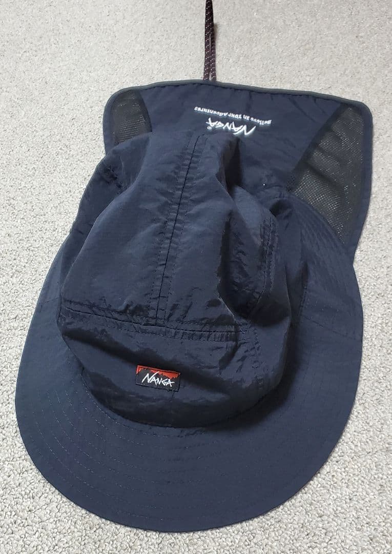 NANGA ナンガ ブラック ナイロンタッサー サンシェードハット フリーサイズ