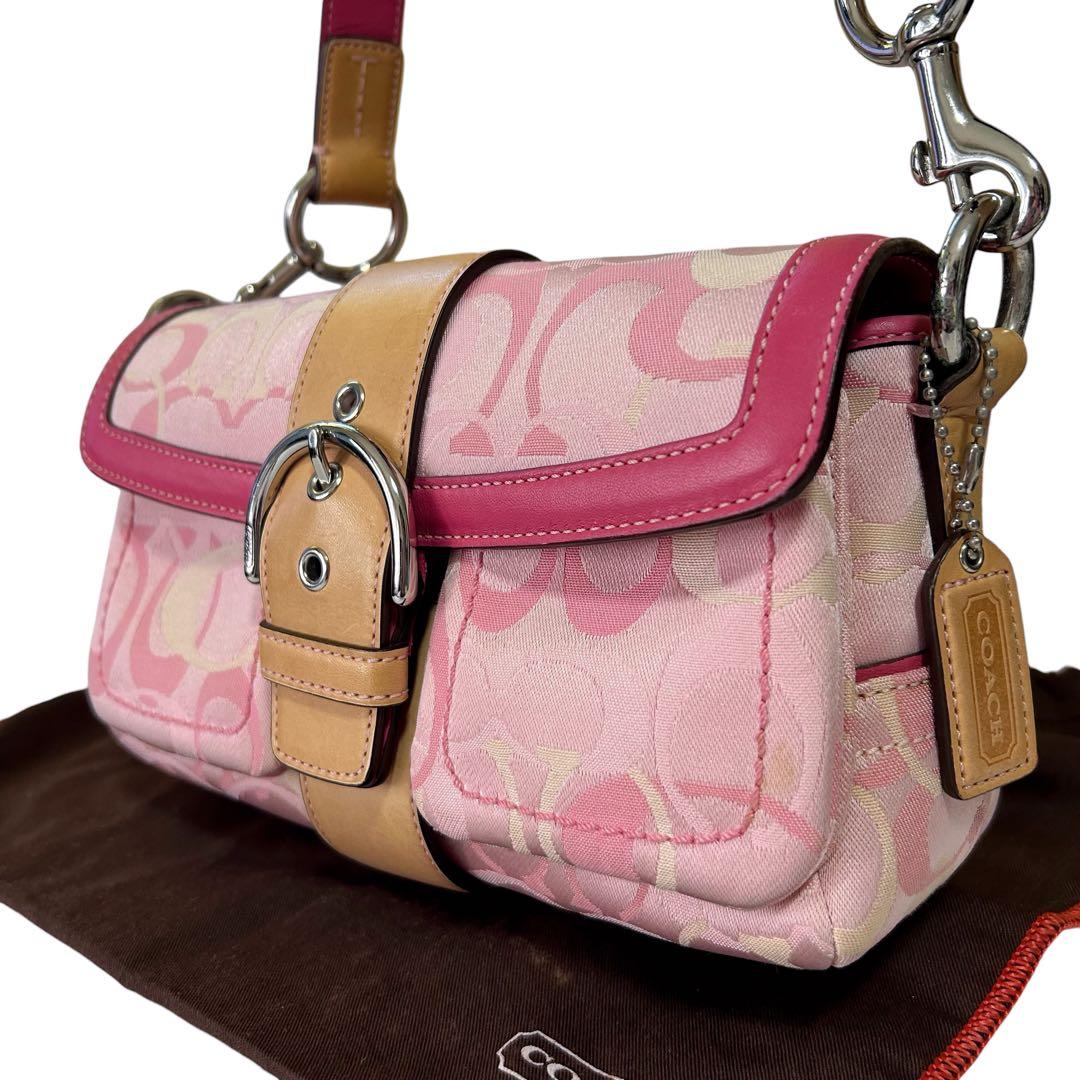 COACH ソーホー ショルダーバッグ シグネチャー キャンバス レザー 斜め掛