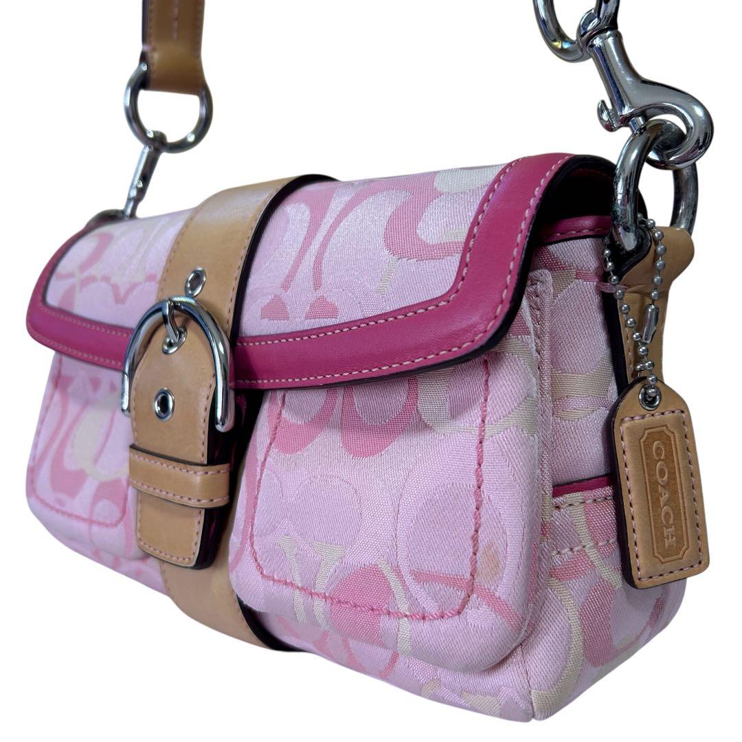 COACH ソーホー ショルダーバッグ シグネチャー キャンバス レザー 斜め掛