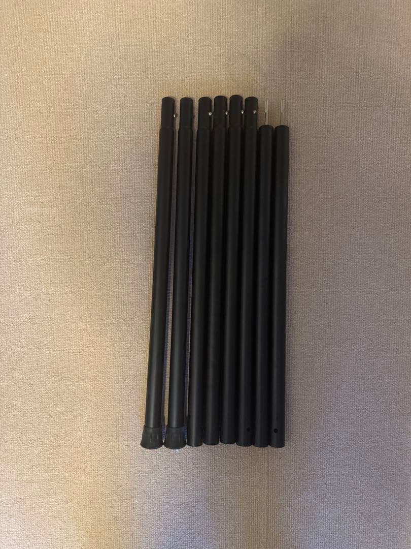 スノーピーク2.4mウイングポール 2本セット 黒