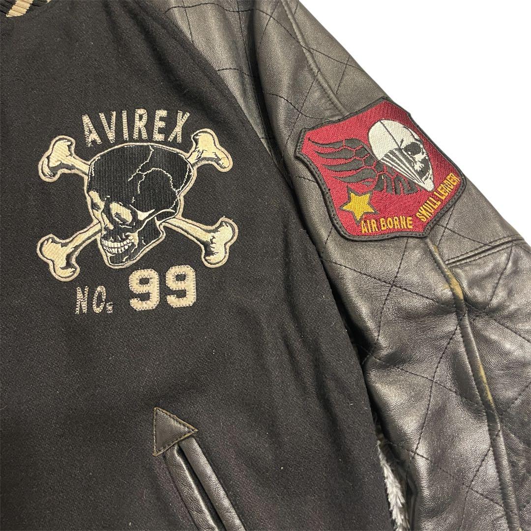 AVIREX アヴィレックス　スカル　スタジャン　サイズXL 中古品