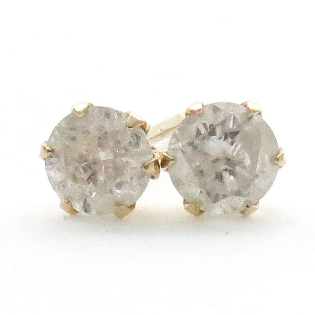 ハ*チ様 【本物保証】K10YG 天然ダイヤモンド 計0.50ct ピアス｜各0