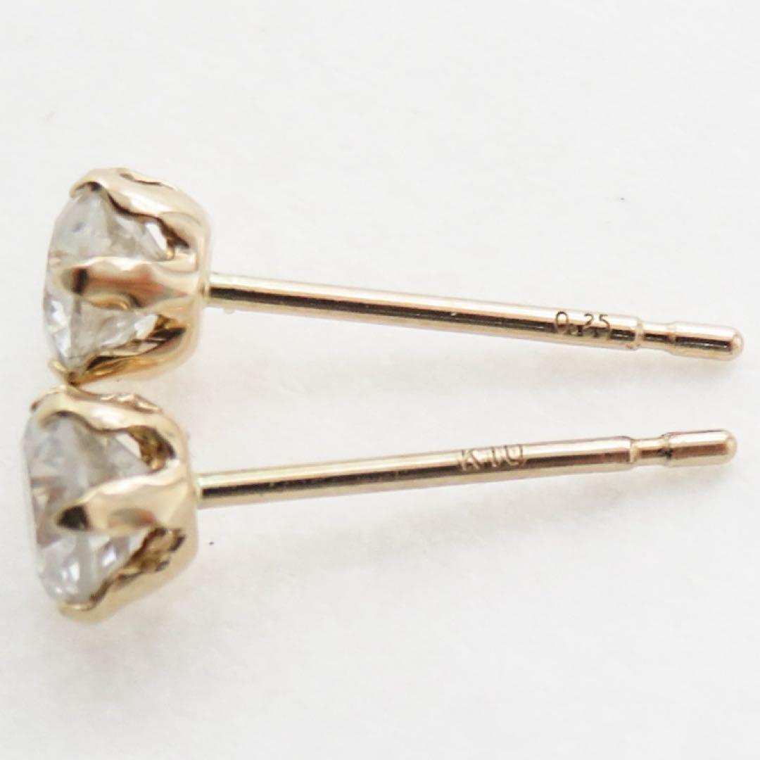 ハ*チ様 【本物保証】K10YG 天然ダイヤモンド 計0.50ct ピアス｜各0