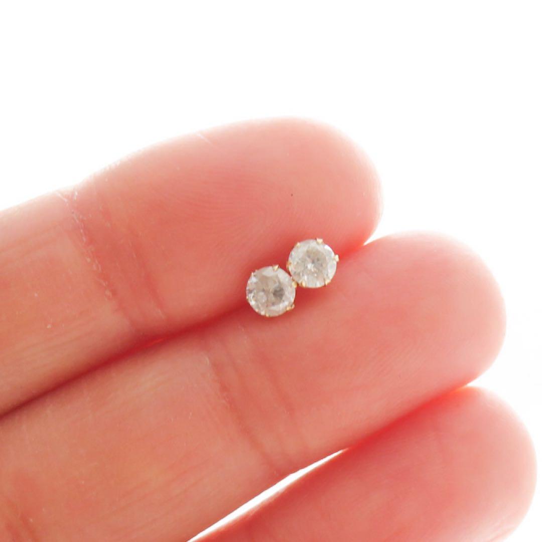 ハ*チ様 【本物保証】K10YG 天然ダイヤモンド 計0.50ct ピアス｜各0