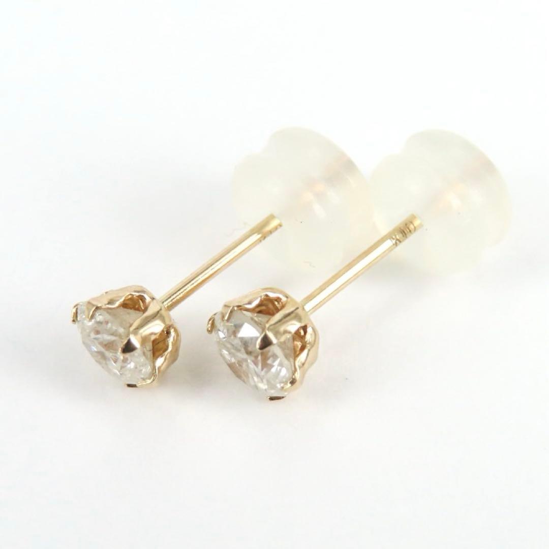 ハ*チ様 【本物保証】K10YG 天然ダイヤモンド 計0.50ct ピアス｜各0