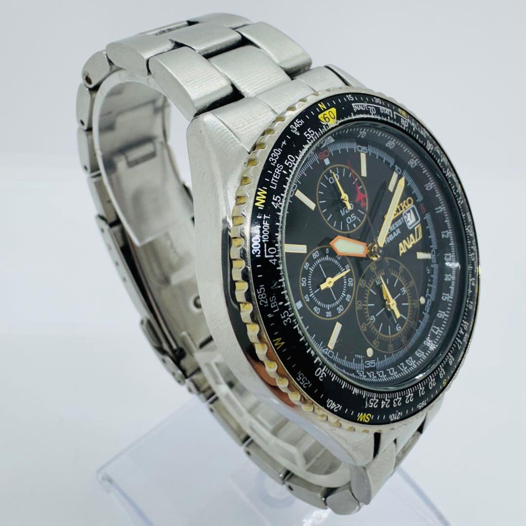 ✨セイコー✨ANAコラボ✨フライトマスター✨クロノグラフ✨タキメーター✨腕時計✨